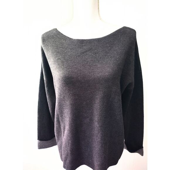 H&M Basic Gray Knit Wool Blend Long Sleeves Sweater (OUT OF STOCK AT STORE) - Picture 1 of 5